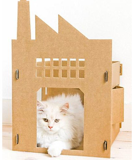 Kartonnen kattenhuis